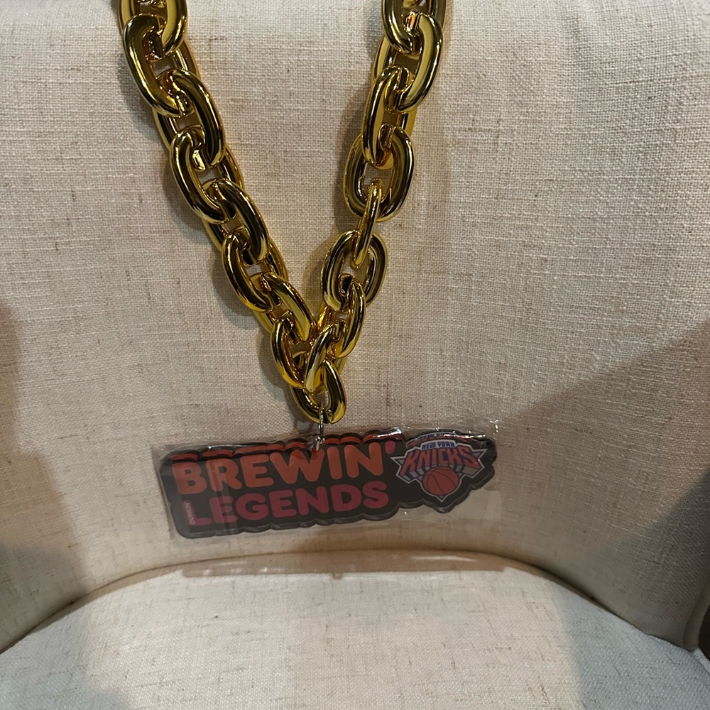 Brewin' Legends Knicks Gold Chain Pendant Necklace